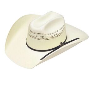 Ariat Natural Straw Cowboy Hat with Black Trim
